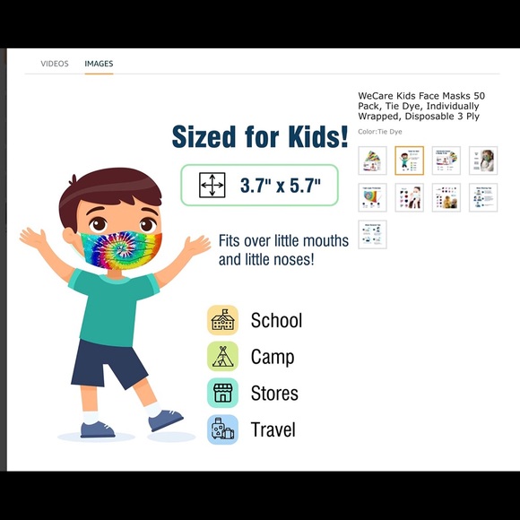 Kids face masks 2 for 10. 3 for 12. - Picture 5 of 5